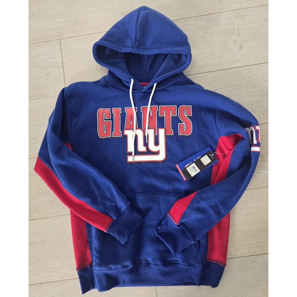 New York Giants NFL Ultra Game Blue Red Pullover Hoodie Men's Size MEDIUM NWT